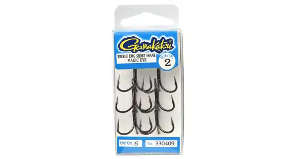 GAMAKATSU - Trojháčiky Treble EWG Short Shank ME veľ. 2 6 ks