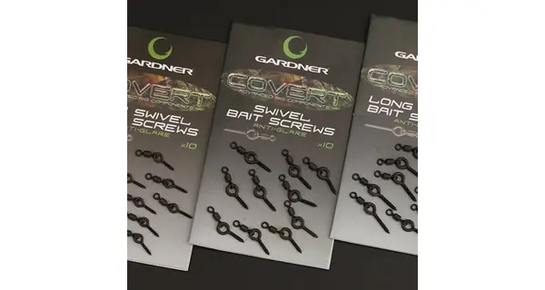 GARDNER - Kolíček s obratlíkom Covert Swivel Bait Screws Anti Glare Long 11 mm 10 ks