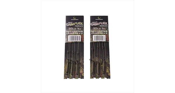 GARDNER - Náväzce Camflex Helicopter Leadcore Leaders 35 lb 1,5 m 3 ks Silt