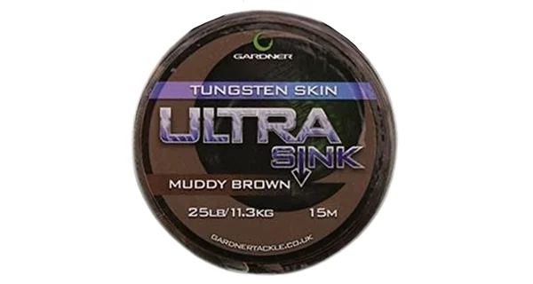 GARDNER - Splietaná šnúra Ultra Sink Tungsten 11,3 kg 15 m Muddy Brown