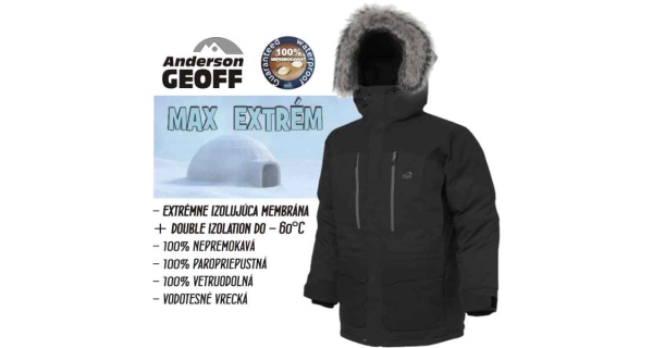 GEOFF ANDERSON - Bunda Usque Down Parka Pirate Black veľ. 3XL