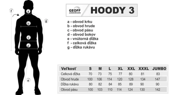 GEOFF ANDERSON - Bunda z mikro fleece Hoody 3 čierna veľ. XL