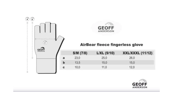 GEOFF ANDERSON - Fleece rukavice bez prstov AirBear veľ. S/M