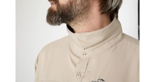 GEOFF ANDERSON - Košeľa s dlhým rukávom Ezmar Light Khaki veľ. L