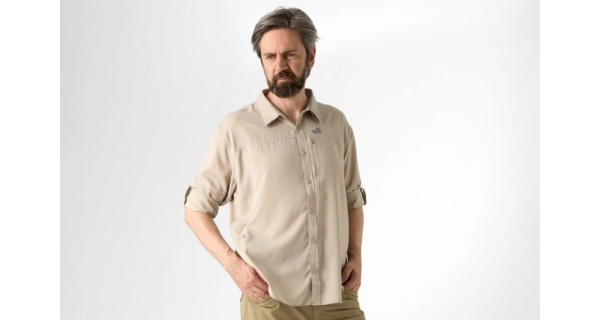GEOFF ANDERSON - Košeľa s dlhým rukávom Ezmar Light Khaki veľ. XL