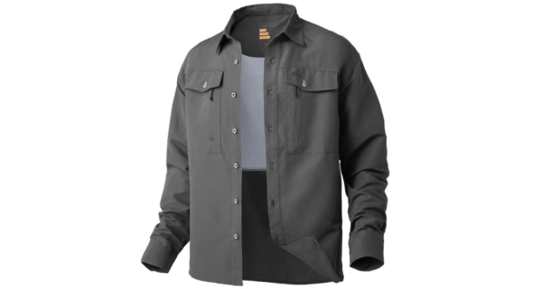 GEOFF ANDERSON - Košeľa s dlhým rukávom Ezmar Mid Weight Soft Šedá veľ. S