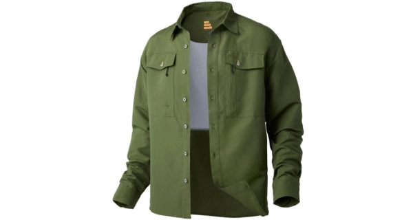 GEOFF ANDERSON - Košeľa s dlhým rukávom Ezmar Mid Weight Soft Zelená veľ. 2XL