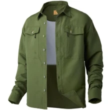 GEOFF ANDERSON - Košeľa s dlhým rukávom Ezmar Mid Weight Soft Zelená veľ. 3XL