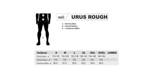 GEOFF ANDERSON - Nohavice Urus Rough veľ. S