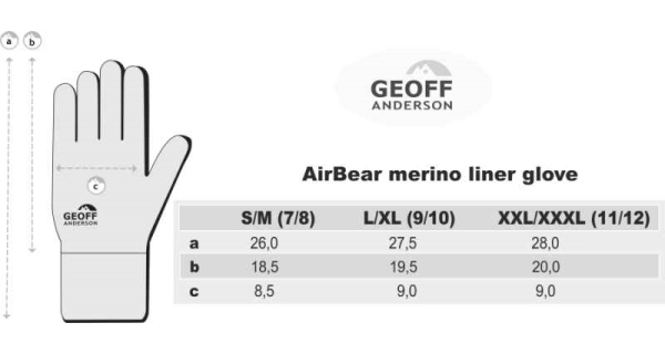 GEOFF ANDERSON - Protišmykové rukavice AirBear Merino veľ. 2XL/3XL