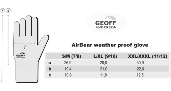 GEOFF ANDERSON - Zateplené rukavice AirBear veľ. S/M
