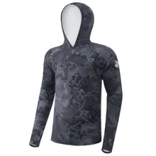 GIANTS FISHING - Funkčné tričko s dlhým rukávom UV50+Hoodie Camo Grey veľ. 2XL