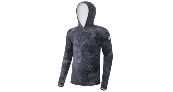 GIANTS FISHING - Funkčné tričko s dlhým rukávom UV50+Hoodie Camo Grey veľ. M