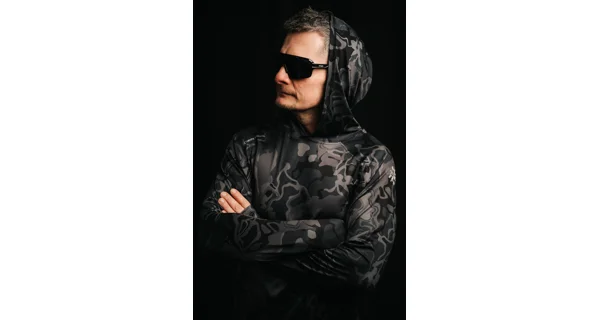 GIANTS FISHING - Funkčné tričko s dlhým rukávom UV50+Hoodie Camo Grey veľ. S