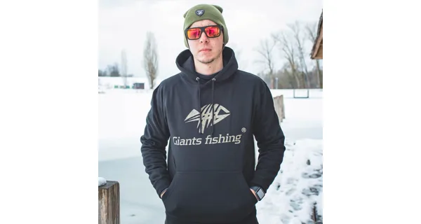 GIANTS FISHING - Mikina s kapucňou Čierna Camo Logo veľ. 4XL