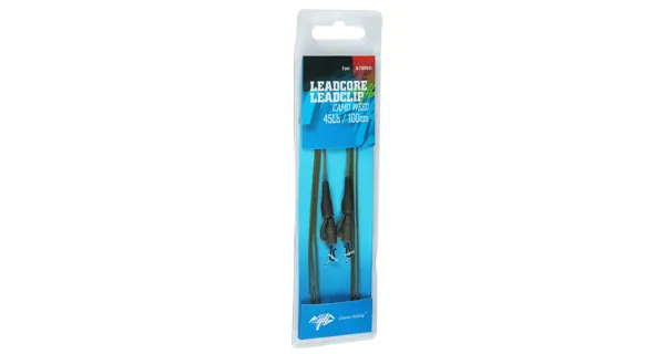 GIANTS FISHING - Montáž s olovenou šnúrkou Leadcore 45 lb Leadclip 2 ks Camo Brown 100 cm