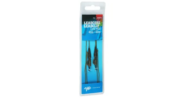 GIANTS FISHING - Montáž s olovenou šnúrkou Leadcore 45 lb Leadclip 2 ks Camo Weed 60 cm