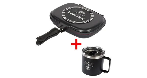 GIANTS FISHING - Set Panvica na varenie Eazi Pan Medium + Nerezový thermo hrnček 400 ml