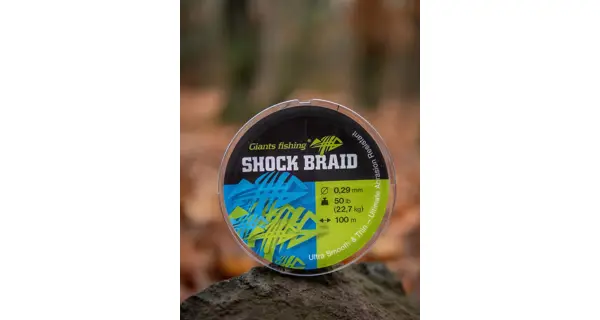 GIANTS FISHING - Splietaná šnúra Shock Braid Green 0,29 mm 22,7 kg 100 m