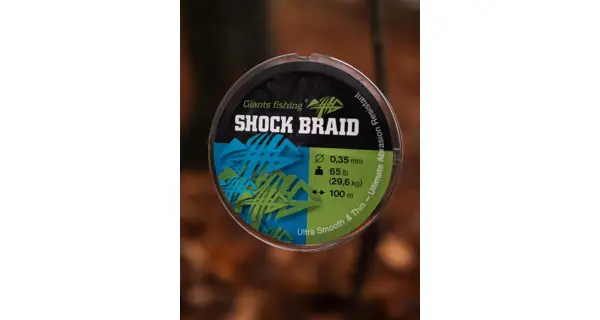GIANTS FISHING - Splietaná šnúra Shock Braid Green 0,29 mm 22,7 kg 100 m