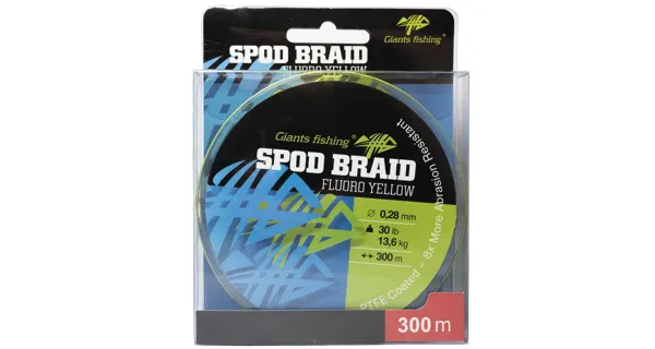 GIANTS FISHING - Splietaná šnúra Spod Braid Fluoro Yellow 0,22 mm 9,1 kg 300 m