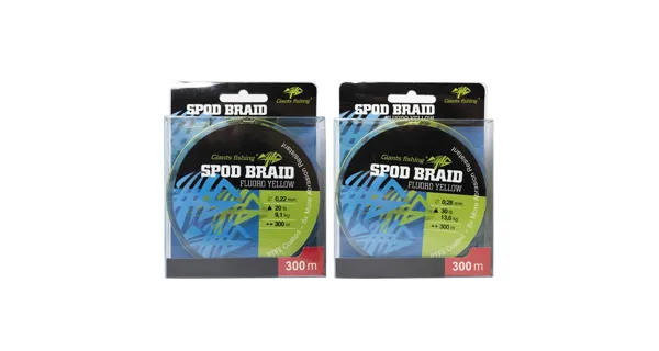 GIANTS FISHING - Splietaná šnúra Spod Braid Fluoro Yellow 0,22 mm 9,1 kg 300 m