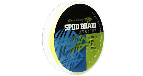 GIANTS FISHING - Splietaná šnúra Spod Braid Fluoro Yellow 0,28 mm 13,6 kg 300 m