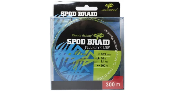 GIANTS FISHING - Splietaná šnúra Spod Braid Fluoro Yellow 0,28 mm 13,6 kg 300 m