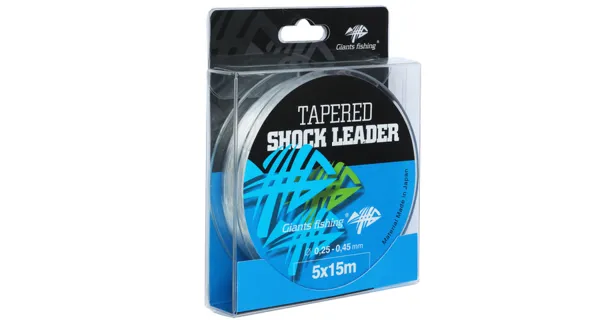 GIANTS FISHING - Ujímaný šokový vlasec Tapered Shock Leader 0,25-0,45 mm 15 m