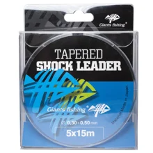 GIANTS FISHING - Ujímaný šokový vlasec Tapered Shock Leader 0,26-0,57 mm 15 m