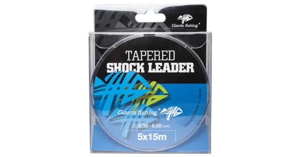GIANTS FISHING - Ujímaný šokový vlasec Tapered Shock Leader 0,35-0,65 mm 15 m