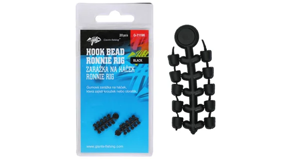 GIANTS FISHING - Zarážka na háčik Hook Bead for Ronnie Rig Black 20 ks