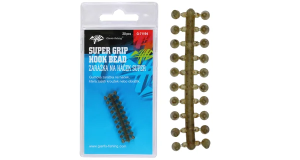 GIANTS FISHING - Zarážka na háčik Super Grip Hook Bead 20 ks