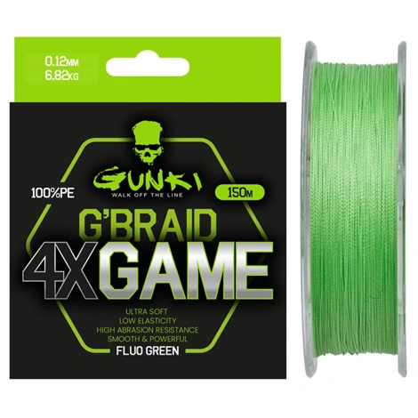 GUNKI - Pletená šnúra G Braid 4X Game 0,12 mm 6,82 kg 150 m
