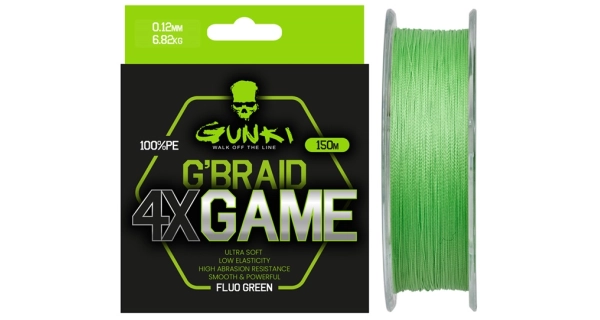 GUNKI - Pletená šnúra G Braid 4X Game 0,14 mm 8,18 kg 150 m