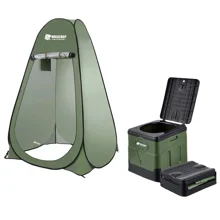 HOLDCARP - Set Skladacia prenosná toaleta Portable Toi + Toilet & Shower Tent + Toilet Garbage Kit