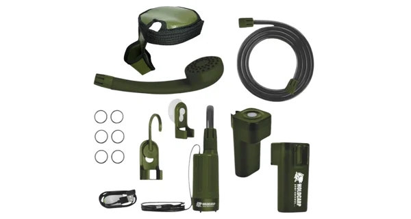 HOLDCARP - Set Sprcha kanister a solárny panel Rechargeable Camping Shower 11 l + Solar 10W