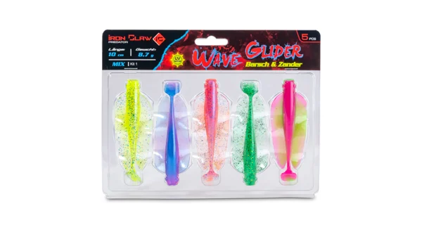 IRON CLAW - Nástraha Wave Glider Mix Kit 1 Barsch & Zander 10 cm 8,7 g 5 ks