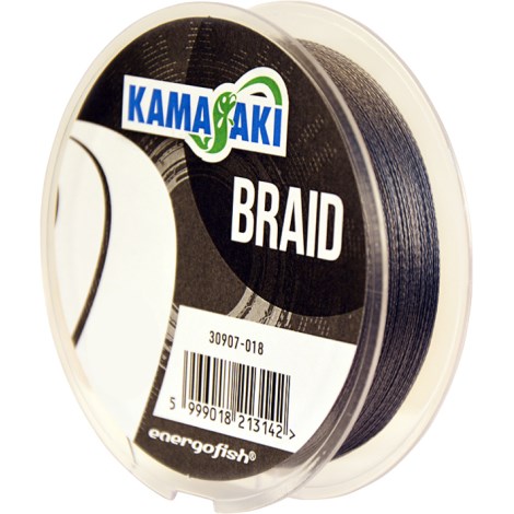 KAMASAKI - Pletená šnúra Braid Sivá 0,18 mm 14,5 kg 100 m