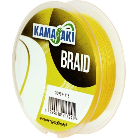 KAMASAKI - Pletená šnúra Braid Žltá 0,16 mm 13,5 kg 100 m