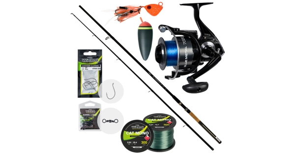 KAMASAKI - Set na lov sumcov Prút Thunder Cat 120-200 g 3 m + Navijak Blue Metal 7000