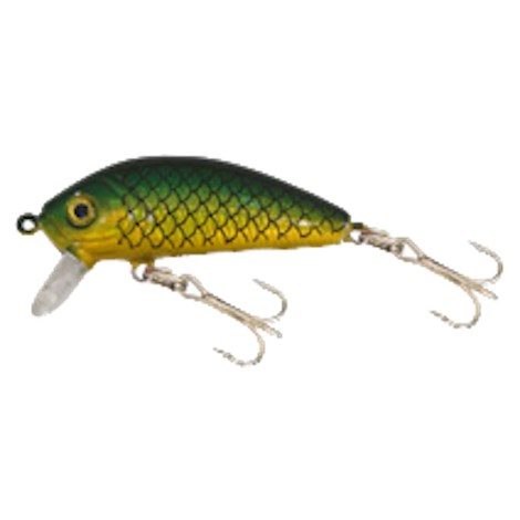 KAMASAKI - Wobler Perch Dark Green Yellow 3 cm 3 g