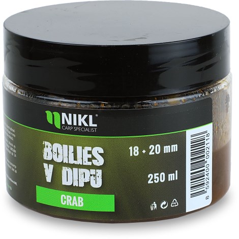 KAREL NIKL - Boilies v dipe Crab 18 + 20 mm 250 g