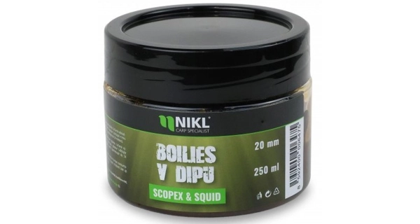 KAREL NIKL - Boilies v dipe Scopex & Squid 20 mm 250 g