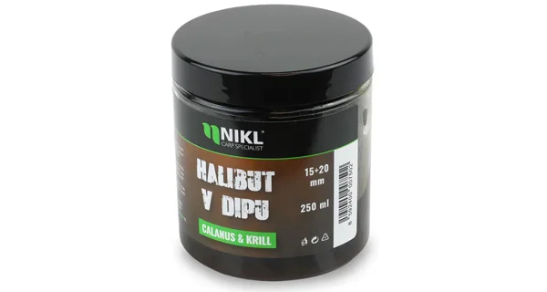 KAREL NIKL - Pelety Black Halibut v dipe Calanus & Krill 15 + 20 mm 250 ml