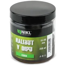 KAREL NIKL - Pelety Black Halibut v dipe Corn 15 + 20 mm 250 ml