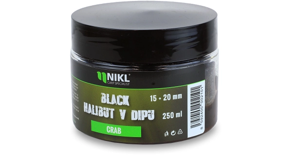 KAREL NIKL - Pelety Black Halibut v dipe Crab 15 + 20 mm 250 g