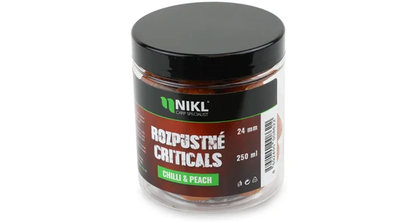 KAREL NIKL - Rozpustné Criticals boilie Chilli & Peach 24 mm 250 ml