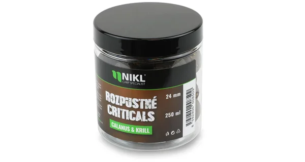 KAREL NIKL - Rozpustné Criticals boilies Calanus & Krill 24 mm 250 ml