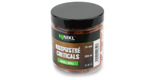 KAREL NIKL - Rozpustné Criticals boilies Devill Krill 14 mm 250 ml